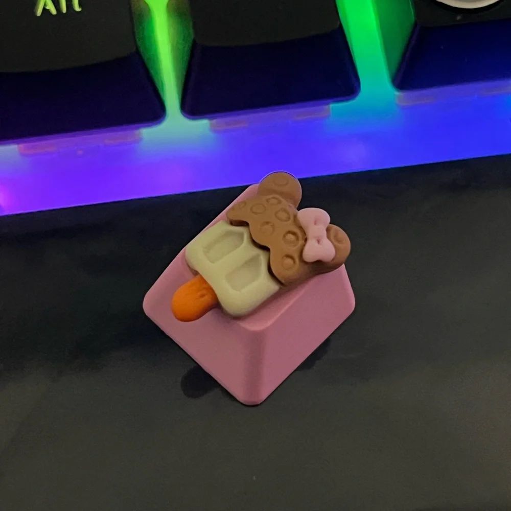 Cute pink popsicle artisan Keycap, Kawaii for OEM switches